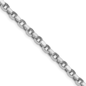 Sterling Silver Rhodium-plated 3.5mm Diamond-cut Rolo Chain - QF-C823994D-3869