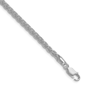 Sterling Silver Rhodium-plated 3.5mm Diamond-cut Square Spiga Chain - QD-86A21E54-3042
