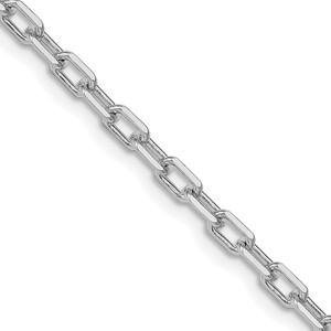 Sterling Silver Rhodium-plated 3.75mm Diamond-cut Long Link Cable Chain - QA-B7997177-5222