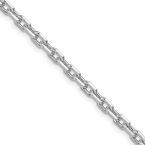 Sterling Silver Rhodium-plated 3.95mm Beveled Oval Cable Chain - QC-24B4DE30-4325