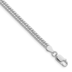 Sterling Silver Rhodium-plated 3.9mm Double Diamond-cut Curb Chain - QD-12DA9852-5707
