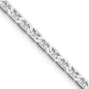 Sterling Silver Rhodium-plated 3mm Flat Anchor Chain - QA-D5F8B9C6-7403