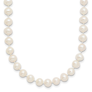 14k 5-6mm White Near-Round Freshwater Cultured Pearl 24 inch Necklace