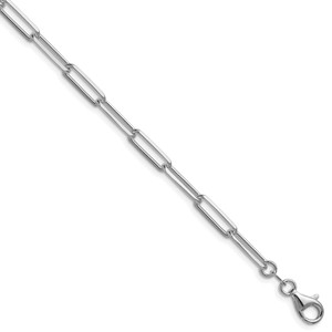 Sterling Silver Rhodium-plated 4.4mm D/C Paperclip Chain - QD-B6E47CC7-6257
