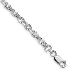 Sterling Silver Rhodium-plated 4.5mm Cable Chain - QC-96252E7B-6470