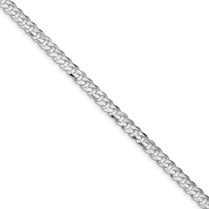 Sterling Silver Rhodium-plated 4.5mm Concave Beveled Curb Chain - QC-0032C4EA-8678