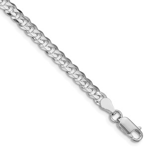 Sterling Silver Rhodium-plated 4.5mm Concave Beveled Curb Chain - QC-BD2574B7-5669