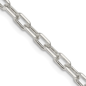 Sterling Silver Rhodium-plated 4.5mm Diamond-cut Long Link Cable Chain - QA-1E5FB67E-9670