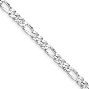 Sterling Silver Rhodium-plated 4.5mm Figaro Chain - QF-0A257D1C-9593
