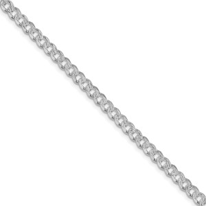 Sterling Silver Rhodium-plated 4.5mm Pav‚ Curb Chain - QC-3EA3C54E-9408
