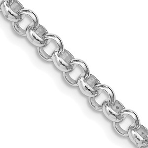Sterling Silver Rhodium-plated 4.6mm Rolo Chain - QF-4C906B4B-8672