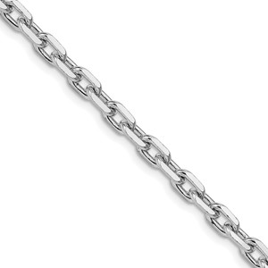 Sterling Silver Rhodium-plated 4.9mm Beveled Oval Cable Chain - QC-5905A5AD-9895