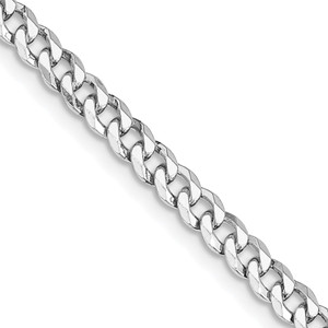 Sterling Silver Rhodium-plated 4mm Beveled Curb Chain - QF-8A562941-8823