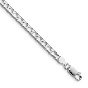Sterling Silver Rhodium-plated 4mm D/C Square Curb Chain - QF-C9656E9C-8882