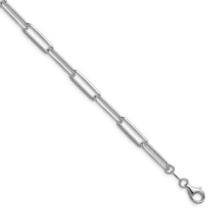 Sterling Silver Rhodium-plated 5.5mm D/C Paperclip Chain - QD-334AA462-1038