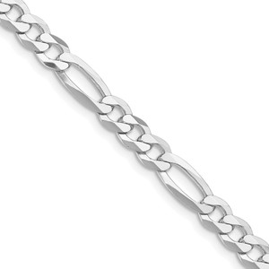 Sterling Silver Rhodium-plated 5.5mm Lightweight Flat Figaro Chain - QM-FCEC12E7-5262