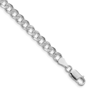 Sterling Silver Rhodium-plated 5.5mm Pav‚ Curb Chain - QC-690D339C-7844