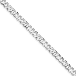 Sterling Silver Rhodium-plated 5.65mm Concave Beveled Curb Chain - QC-12153C07-2163