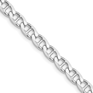 Sterling Silver Rhodium-plated 5.7mm D/C Flat Anchor Curb Chain - QF-74942DCA-2874