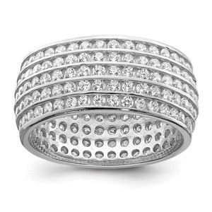Sterling Silver Rhodium-plated 5-row Eternity Ring - QR-6B8ECDC9-5144