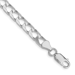 Sterling Silver Rhodium-plated 6.25mm D/C Square Curb Chain - QF-14A2ED6E-5580