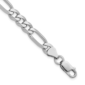 Sterling Silver Rhodium-plated 6.5mm Figaro Chain - QF-8562B53F-2135