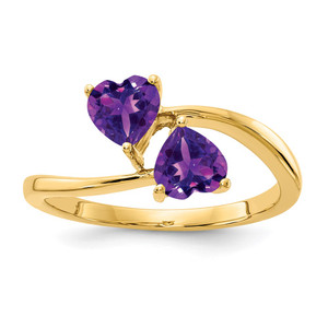 14k 5mm Heart Amethyst ring