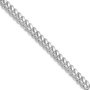 Sterling Silver Rhodium-plated 7.0mm Polished Domed Curb Chain - QD-12C2F6DB-5913