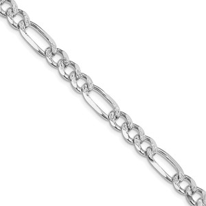 Sterling Silver Rhodium-plated 7.25mm Pav‚ Flat Figaro Chain - QF-CBAEBD1C-8142