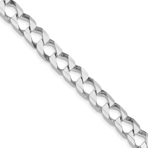 Sterling Silver Rhodium-plated 7.2mm D/C Square Curb Chain - QF-1D664C29-7432