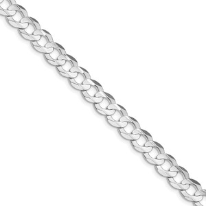 Sterling Silver Rhodium-plated 7.8mm Concave Beveled Curb Chain - QC-32ABA288-2526