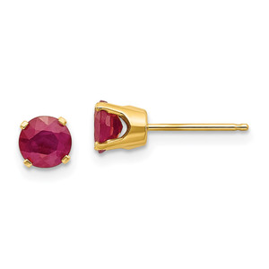 14k 5mm Ruby Post Stud Earrings