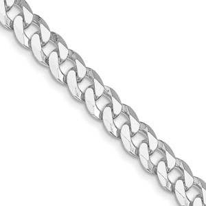 Sterling Silver Rhodium-plated 7mm Beveled Curb Chain - QF-8CC2700A-7320
