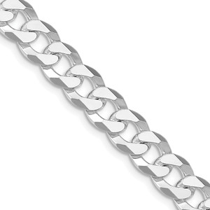 Sterling Silver Rhodium-plated 8.5mm Beveled Curb Chain - QF-BB5CEF02-8559