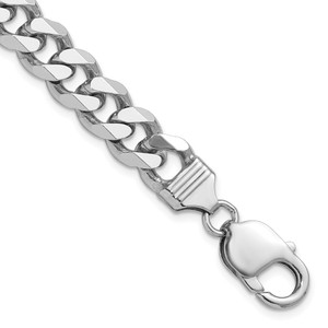 Sterling Silver Rhodium-plated 9.3mm Curb Chain - QC-2A38DCDE-5661