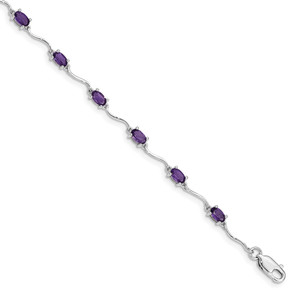 Sterling Silver Rhodium-plated Amethyst Bracelet - QX-4EA5FD35-8983