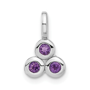 Sterling Silver Rhodium-plated Amethyst Pendant - QP-217477D5-9538