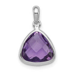 Sterling Silver Rhodium-plated Amethyst Pendant - QP-3A9A03A8-9424