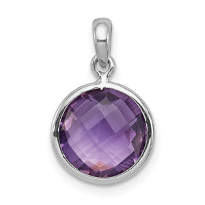 Sterling Silver Rhodium-plated Amethyst Pendant - QP-C2DB7DA2-5652