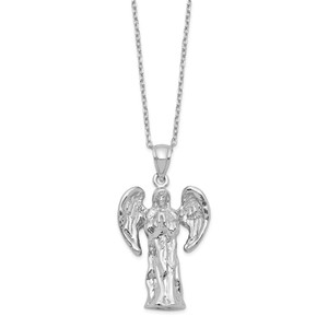 Sterling Silver Rhodium-plated Angel Ash Holder 18in Necklace - QC-6E153F5E-3753