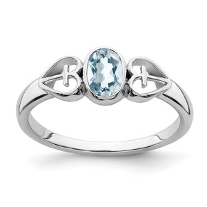 Sterling Silver Rhodium-plated Aquamarine Ring - RM-1252E3D8-4779