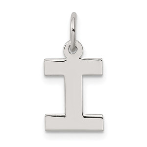 Sterling Silver Rhodium-plated Block Letter I Initial Charm - QC-5F6F86EF-7458