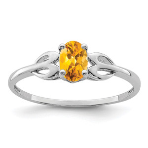 Sterling Silver Rhodium-plated Citrine Ring - QB-3A904014-9683