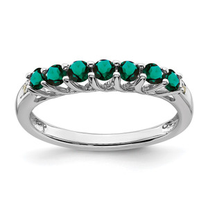 Sterling Silver Rhodium-plated Created Alexandrite and Diamond Ring - RM-82E4918D-2467