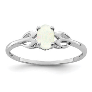 Sterling Silver Rhodium-plated Created Opal Ring - QB-5EE263FB-8084