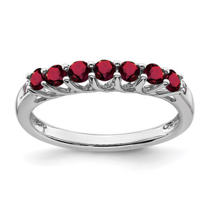 Sterling Silver Rhodium-plated Created Ruby and Diamond Ring - RM-1E020C9C-2760