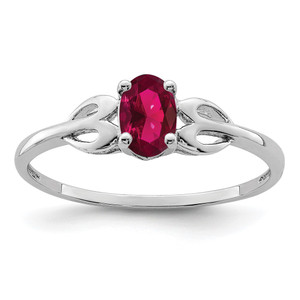 Sterling Silver Rhodium-plated Created Ruby Ring - QB-D6842E2B-9596