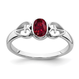 Sterling Silver Rhodium-plated Created Ruby Ring - RM-5B865DC0-6466