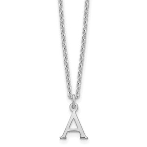 Sterling Silver Rhodium-plated Cutout Letter A Initial Necklace
