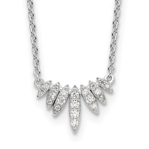 Sterling Silver Rhodium-plated CZ 18in Necklace
